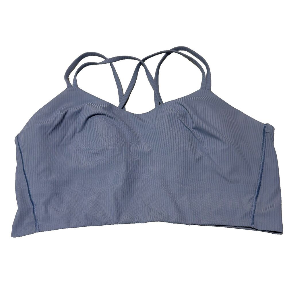 Lululemon Like A Cloud Ribbed Sports Bra Size 12 Light Support Blue/Gray